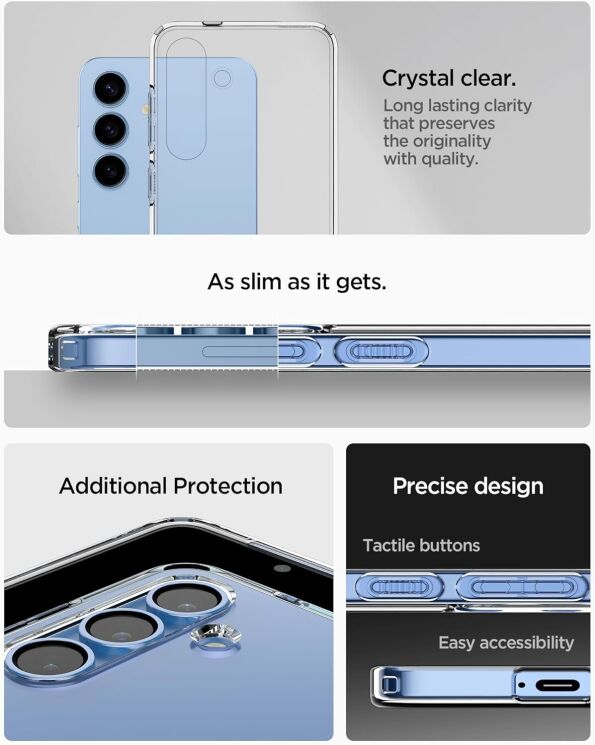 Защитный чехол Spigen (SGP) Liquid Crystal для Samsung Galaxy S25 Plus (S936) ACS08974 - Crystal Clear: фото 12 из 15