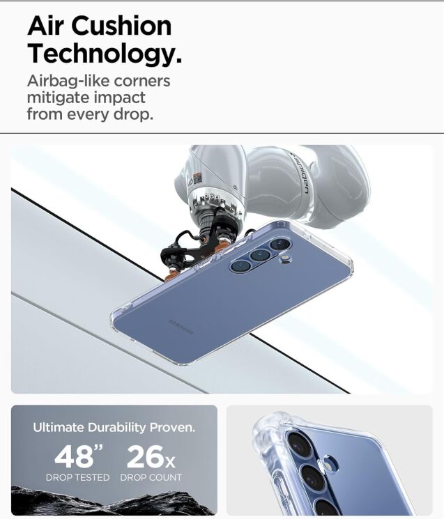 Защитный чехол Spigen (SGP) Liquid Crystal для Samsung Galaxy S25 Plus (S936) ACS08974 - Crystal Clear: фото 11 из 15