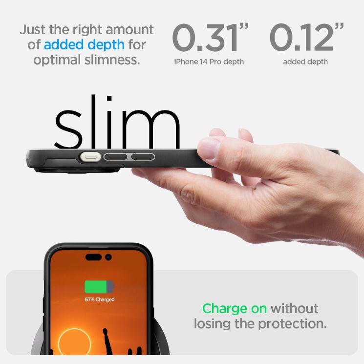 Защитный чехол Spigen (SGP) Optik Armor (MagFit) для Apple iPhone 14 Pro - Black: фото 23 из 24