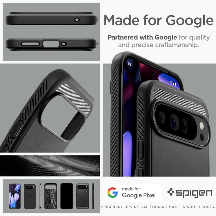 Защитный чехол Spigen (SGP) Rugged Armor для Google Pixel 9 Pro XL - Marble Grey: фото 11 из 16