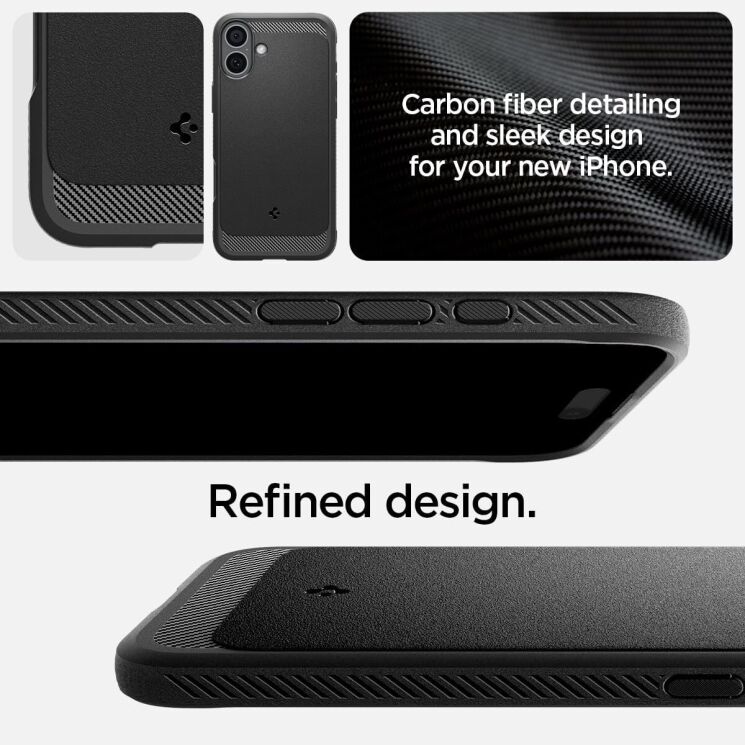 Защитный чехол Spigen (SGP) Rugged Armor (MagFit) для Apple iPhone 16 - Matte Black: фото 11 из 14