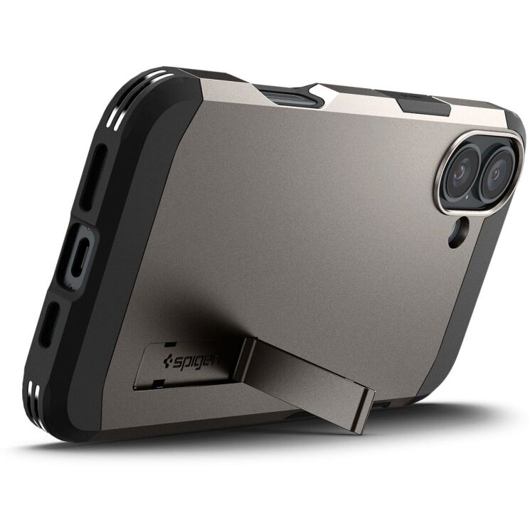 Защитный чехол Spigen (SGP) Tough Armor (MagFit) для Apple iPhone 16 - Gunmetal: фото 3 из 17