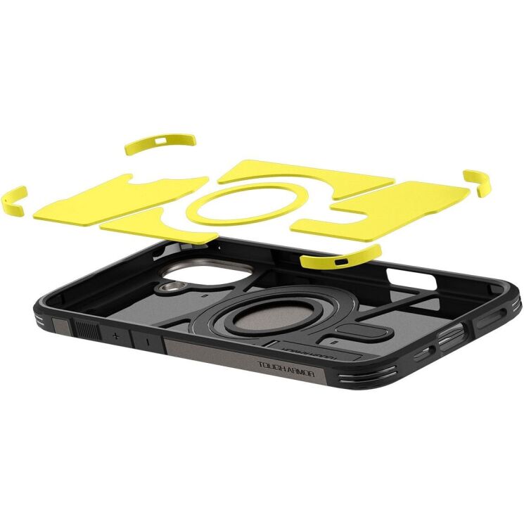 Защитный чехол Spigen (SGP) Tough Armor (MagFit) для Apple iPhone 16 - Gunmetal: фото 7 из 17