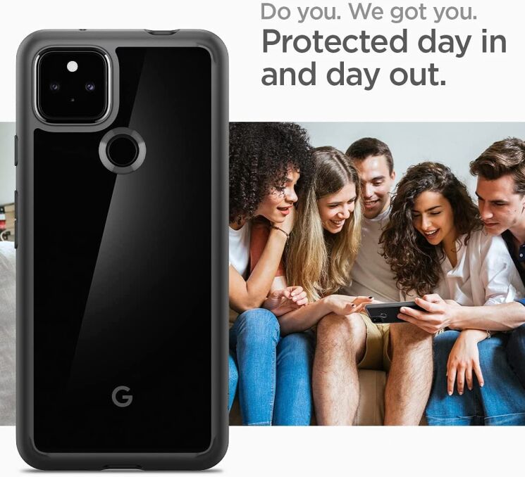 Захисний чохол Spigen (SGP) Ultra Hybrid для Google Pixel 5a - Matte Black: фото 11 з 14