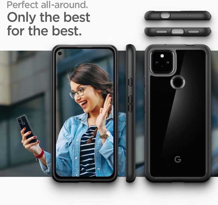 Захисний чохол Spigen (SGP) Ultra Hybrid для Google Pixel 5a - Matte Black: фото 14 з 14