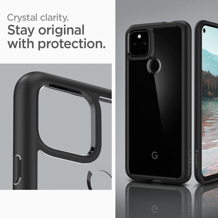 Захисний чохол Spigen (SGP) Ultra Hybrid для Google Pixel 5a - Matte Black: фото 10 з 14