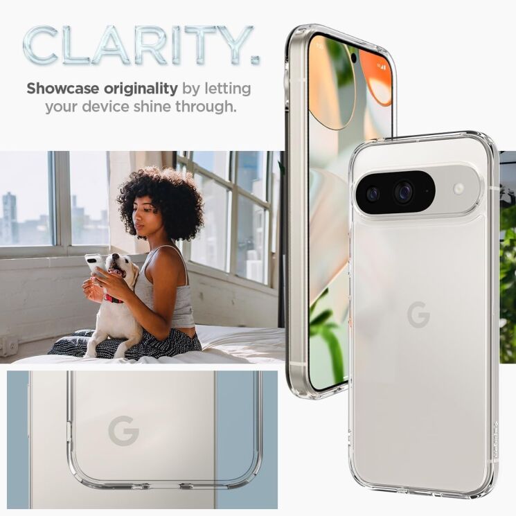 Защитный чехол Spigen (SGP) Ultra Hybrid для Google Pixel 9 / 9 Pro - Matte Black: фото 11 из 13