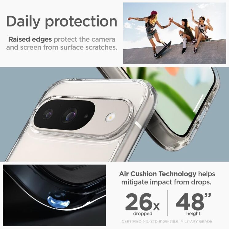 Защитный чехол Spigen (SGP) Ultra Hybrid для Google Pixel 9 / 9 Pro - Matte Black: фото 12 из 13