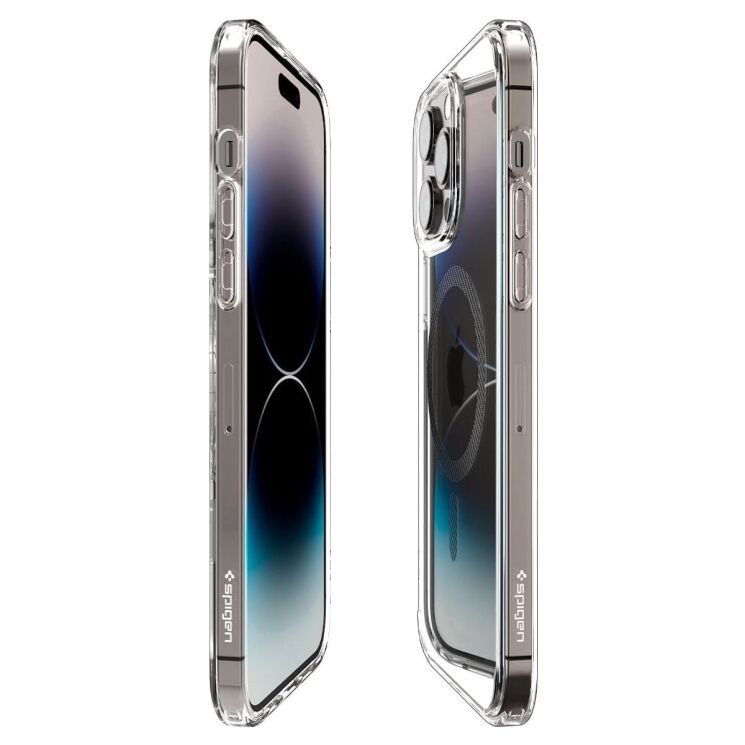 Защитный чехол Spigen (SGP) Ultra Hybrid (MagFit) для Apple iPhone 14 Pro Max - Carbon Fiber: фото 5 из 15