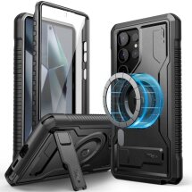 Защитный чехол Tech-Protect Kevlar MagSafe+ для Samsung Galaxy S24 Ultra (S928) - Black: фото 1 из 8