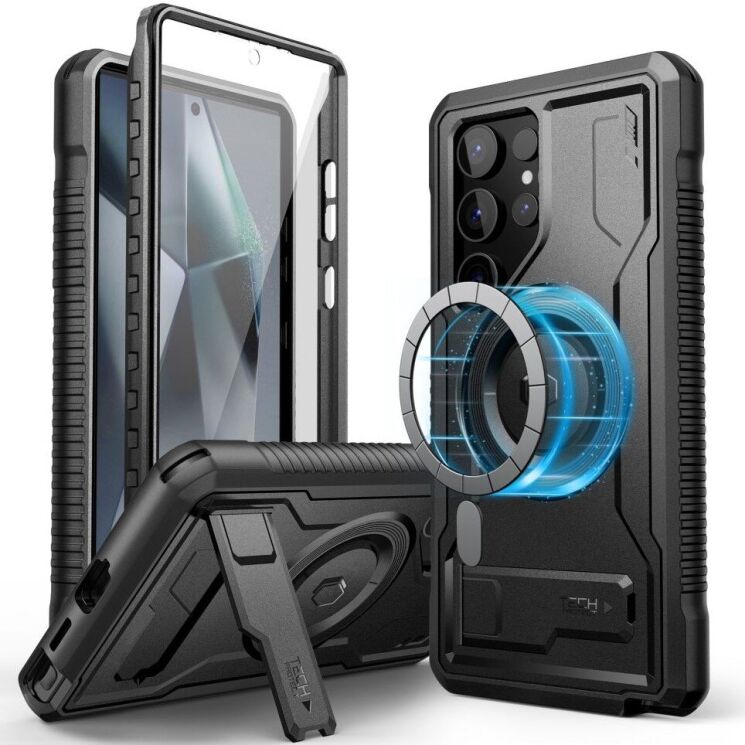 Захисний чохол Tech-Protect Kevlar MagSafe+ для Samsung Galaxy S24 Ultra (S928) - Black: фото 1 з 8