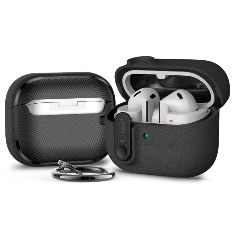 Захисний чохол Tech-Protect Slim Hook Case для Samsung Galaxy Buds 3 / Buds 3 Pro / Buds 3 FE - Black: фото 2 з 8