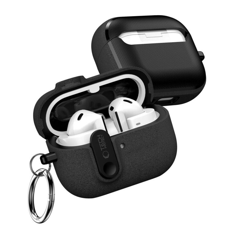 Захисний чохол Tech-Protect Slim Hook Case для Samsung Galaxy Buds 3 / Buds 3 Pro / Buds 3 FE - Black: фото 3 з 8