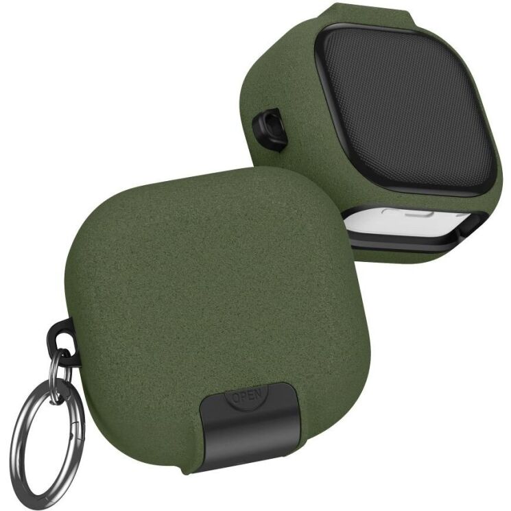 Защитный чехол Tech-Protect Slim Hook для Samsung Galaxy Buds 4 / Buds 4 Pro - Olive Green: фото 4 из 10