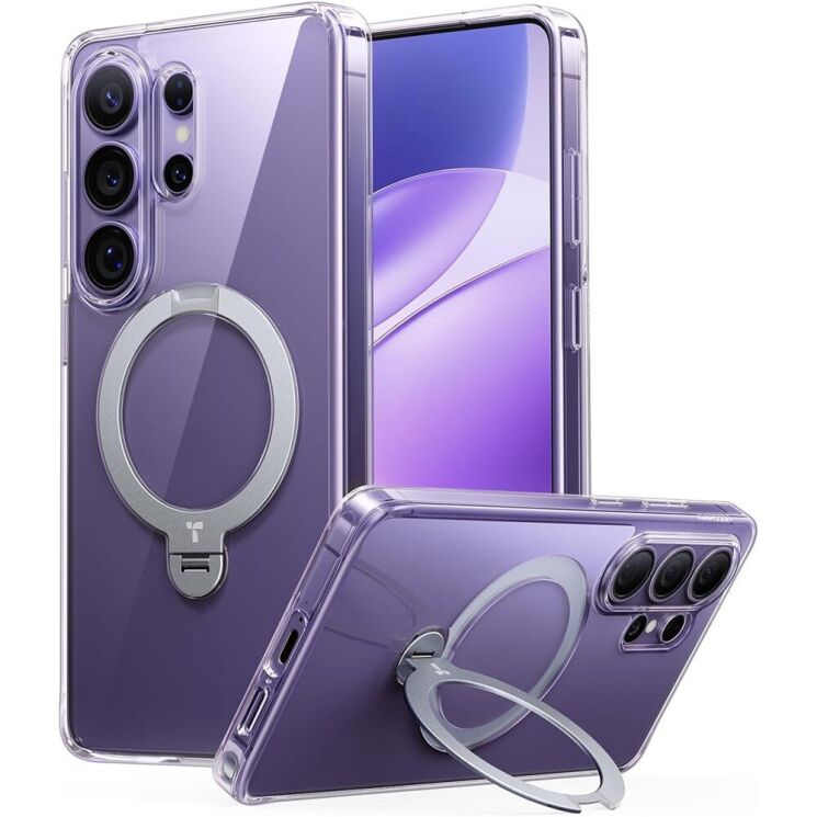 Захисний чохол TORRAS Ostand Q3 Spin (with MagSafe) для Samsung Galaxy S26 Ultra - Transparent: фото 3 з 17