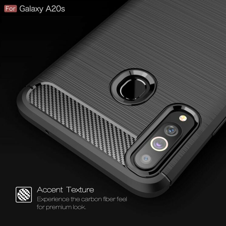 Захисний чохол UniCase Carbon для Samsung Galaxy A20s (A207) - Dark Blue: фото 4 з 10