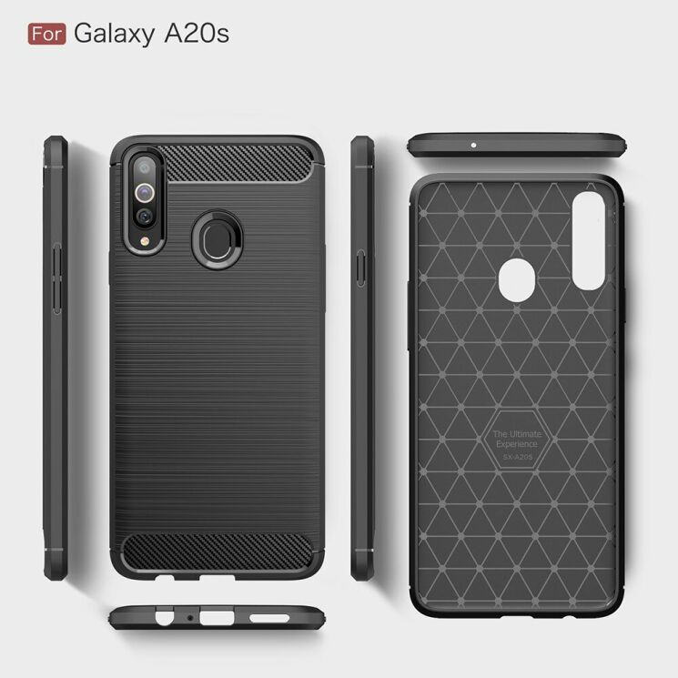 Захисний чохол UniCase Carbon для Samsung Galaxy A20s (A207) - Dark Blue: фото 10 з 10