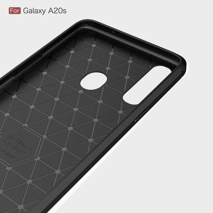 Захисний чохол UniCase Carbon для Samsung Galaxy A20s (A207) - Dark Blue: фото 5 з 10