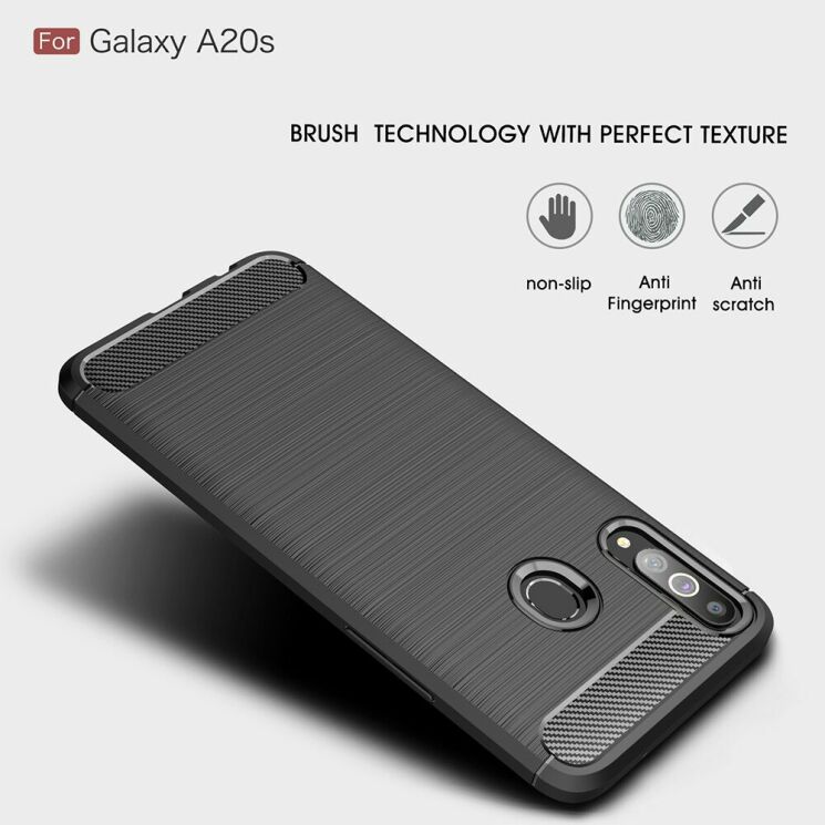 Захисний чохол UniCase Carbon для Samsung Galaxy A20s (A207) - Dark Blue: фото 3 з 10