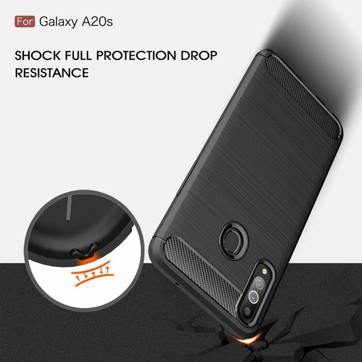 Захисний чохол UniCase Carbon для Samsung Galaxy A20s (A207) - Dark Blue: фото 6 з 10