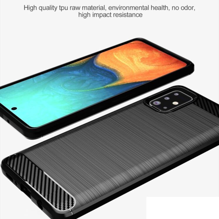 Защитный чехол UniCase Carbon для Samsung Galaxy A71 (A715) - Black: фото 3 из 8