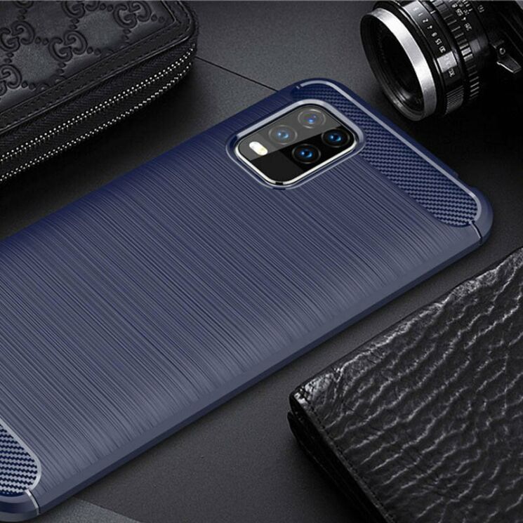 Защитный чехол UniCase Carbon для Xiaomi Mi 10 Lite - Dark Blue: фото 2 из 9
