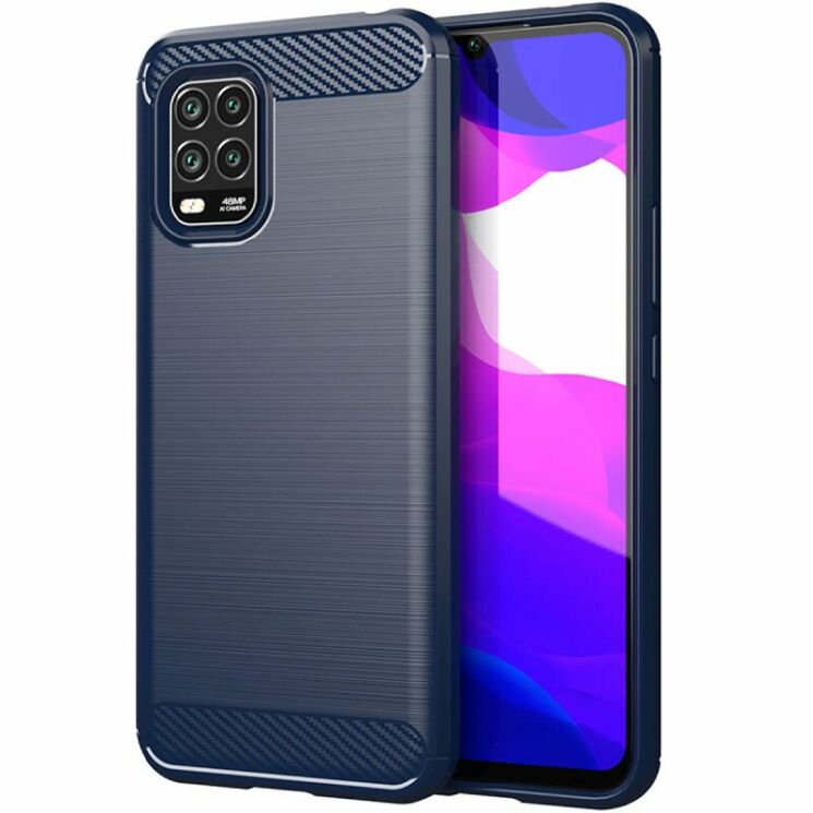 Защитный чехол UniCase Carbon для Xiaomi Mi 10 Lite - Dark Blue: фото 1 из 9