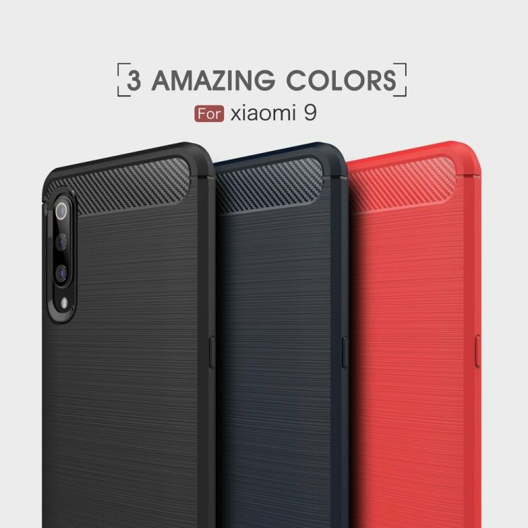 Силиконовый (TPU) чехол UniCase Carbon для Xiaomi Mi 9 - Black: фото 9 из 10