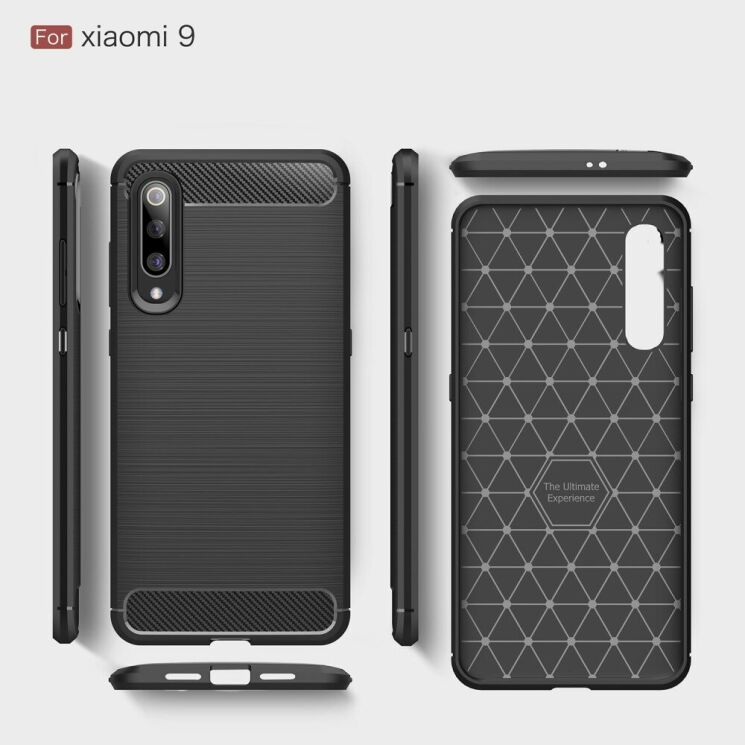 Силиконовый (TPU) чехол UniCase Carbon для Xiaomi Mi 9 - Black: фото 10 из 10