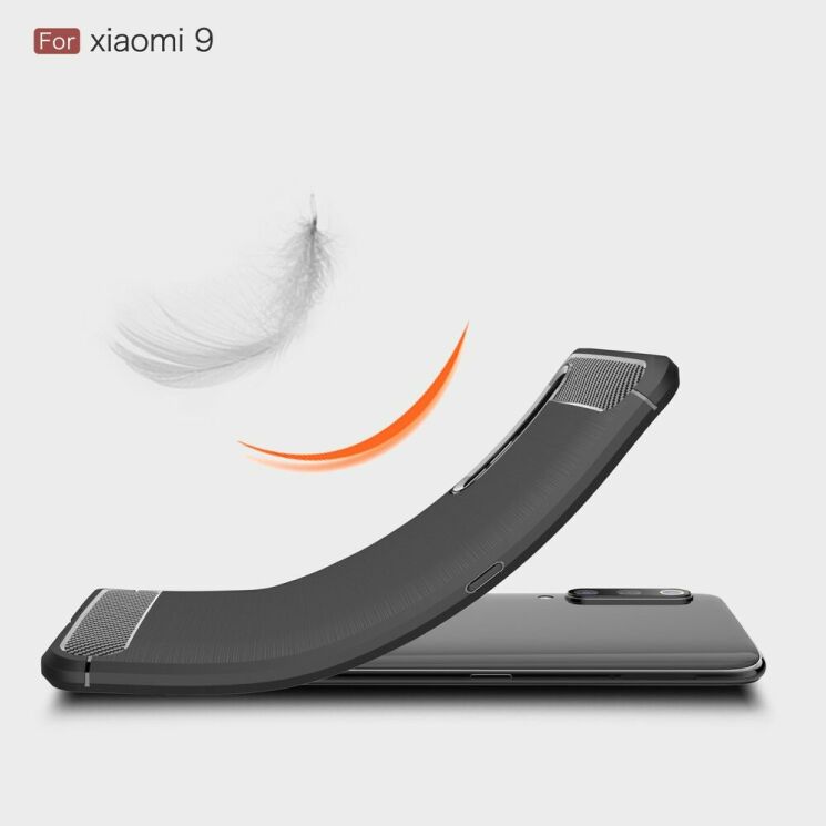 Силиконовый (TPU) чехол UniCase Carbon для Xiaomi Mi 9 - Black: фото 7 из 10