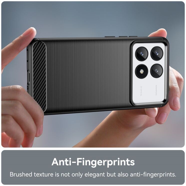 Защитный чехол UniCase Carbon для Xiaomi Poco F6 Pro - Red: фото 5 из 8