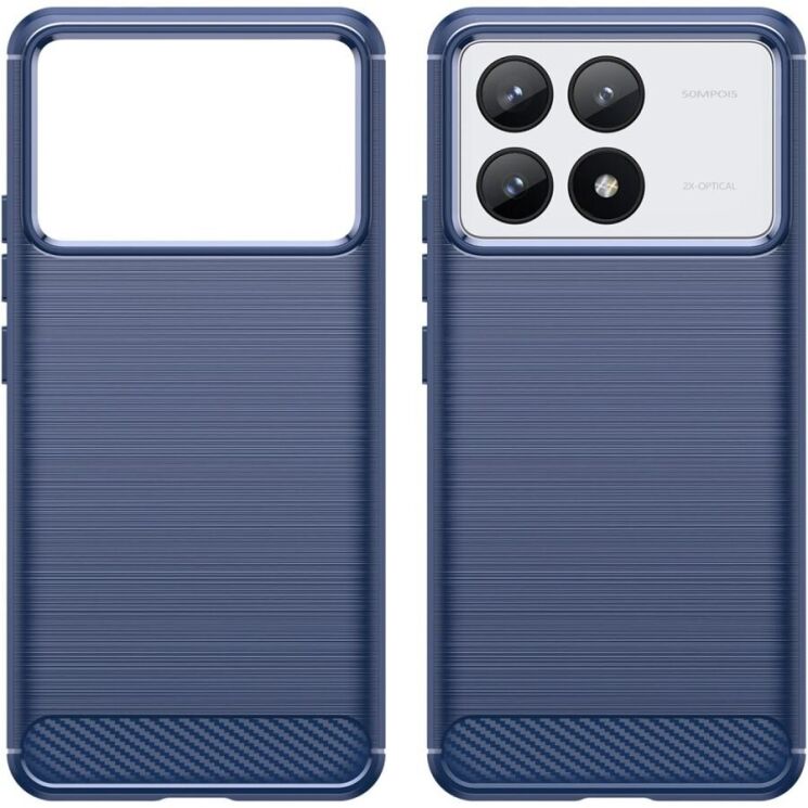 Защитный чехол UniCase Carbon для Xiaomi Poco F6 Pro - Blue: фото 2 из 8