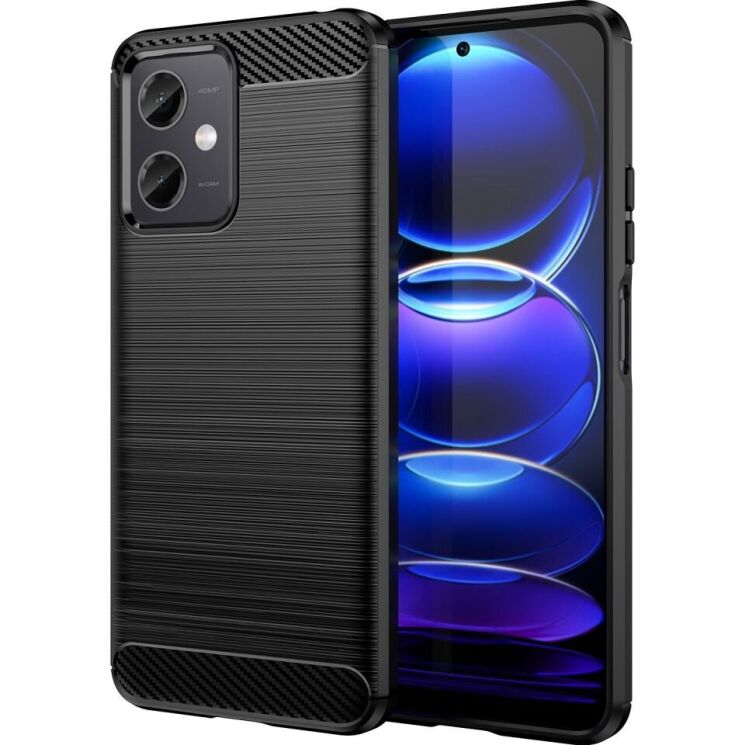 Защитный чехол UniCase Carbon для Xiaomi Redmi Note 12 5G / Poco X5 - Black: фото 1 из 8