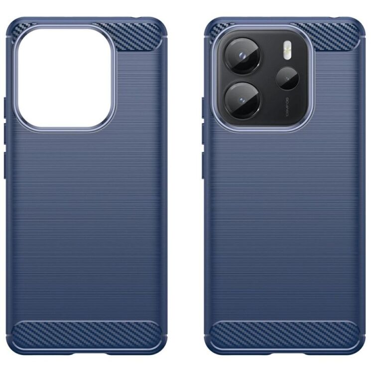 Защитный чехол UniCase Carbon для Xiaomi Redmi Note 14 4G - Blue: фото 2 из 8
