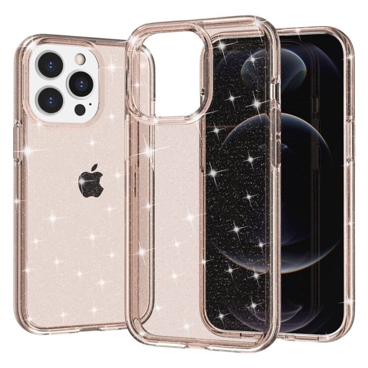 Защитный чехол UniCase Glitter Shell для Apple iPhone 15 Pro - Gold: фото 4 из 7