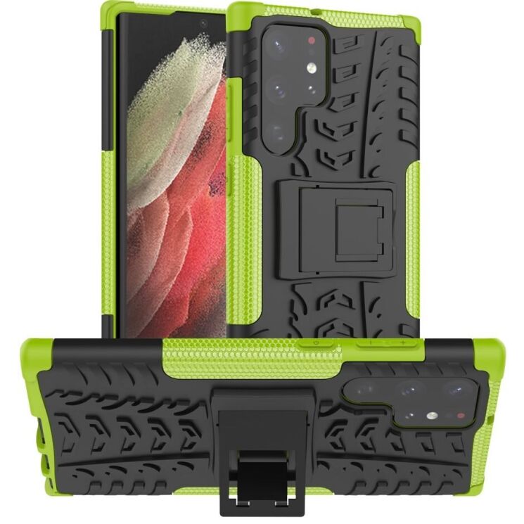 Защитный чехол UniCase Hybrid X для Samsung Galaxy S22 Ultra - Green: фото 1 из 17