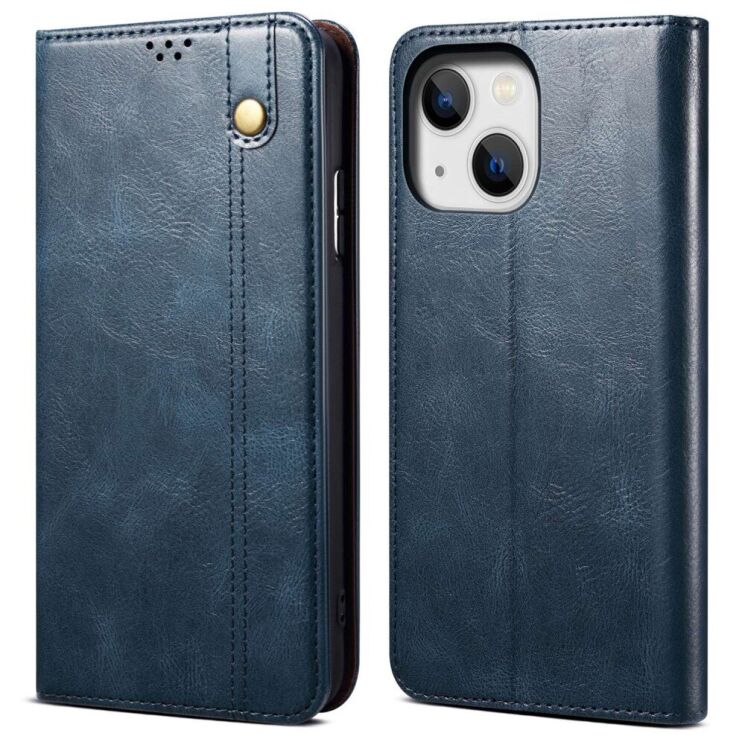 Защитный чехол UniCase Leather Wallet для Apple iPhone 14 - Blue: фото 1 из 9