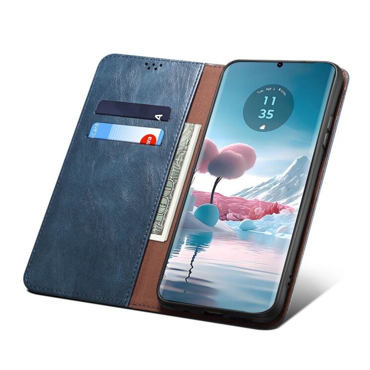 Защитный чехол UniCase Leather Wallet для Motorola Edge 40 Neo - Blue: фото 4 из 7