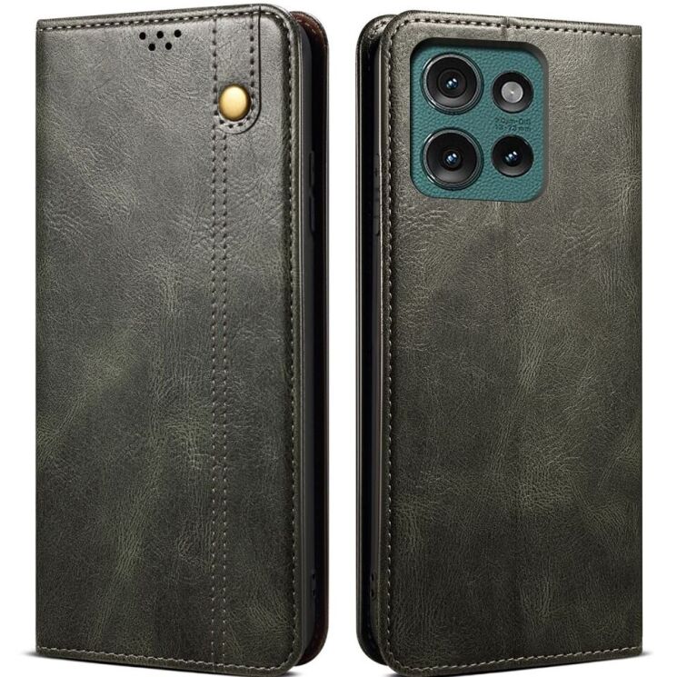 Защитный чехол UniCase Leather Wallet для Motorola Edge 50 - Green: фото 1 из 6