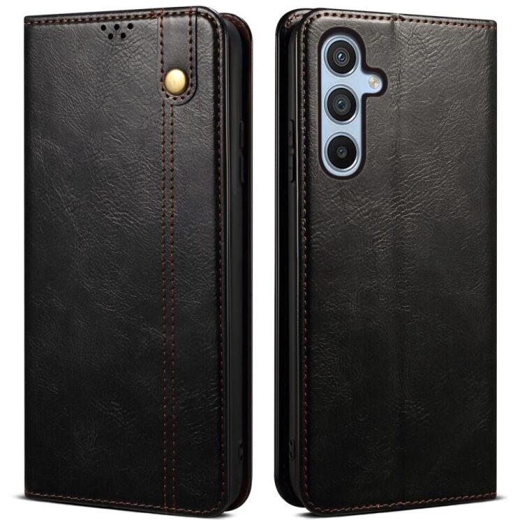 Защитный чехол UniCase Leather Wallet для Samsung Galaxy S24 FE (S721) - Black: фото 1 из 6