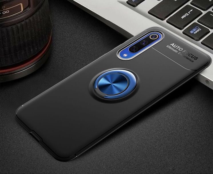 Защитный чехол UniCase Magnetic Ring для Xiaomi Mi 9 SE - Black / Blue: фото 2 из 12