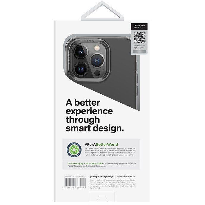 Защитный чехол UNIQ Air Fender для Apple iPhone 14 Pro - Smoky Grey: фото 7 из 7