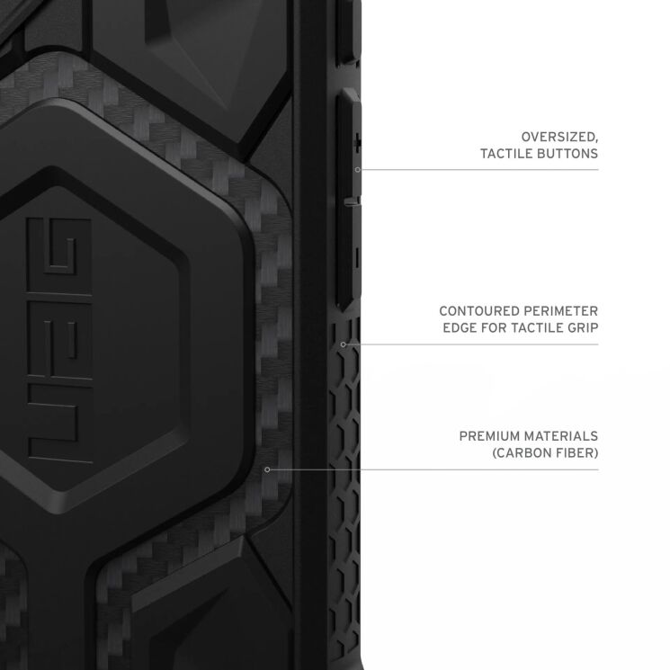 Захисний чохол URBAN ARMOR GEAR (UAG) Monarch Pro для Apple iPhone 16 - Carbon Fiber: фото 9 з 11
