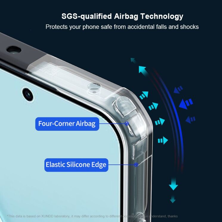 Захисний чохол XUNDD Rugged Case для OPPO Reno 14 FS 5G - Black: фото 5 з 7