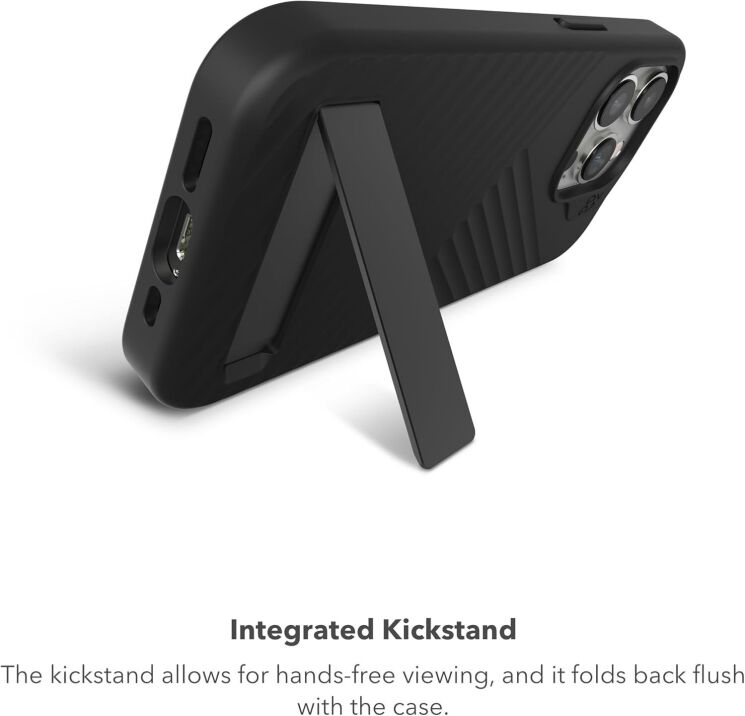 Захисний чохол Zagg Gear4 Denali Snap with Kickstand для Apple iPhone 15 Pro (702312348 / 702312718) - Black: фото 10 з 19