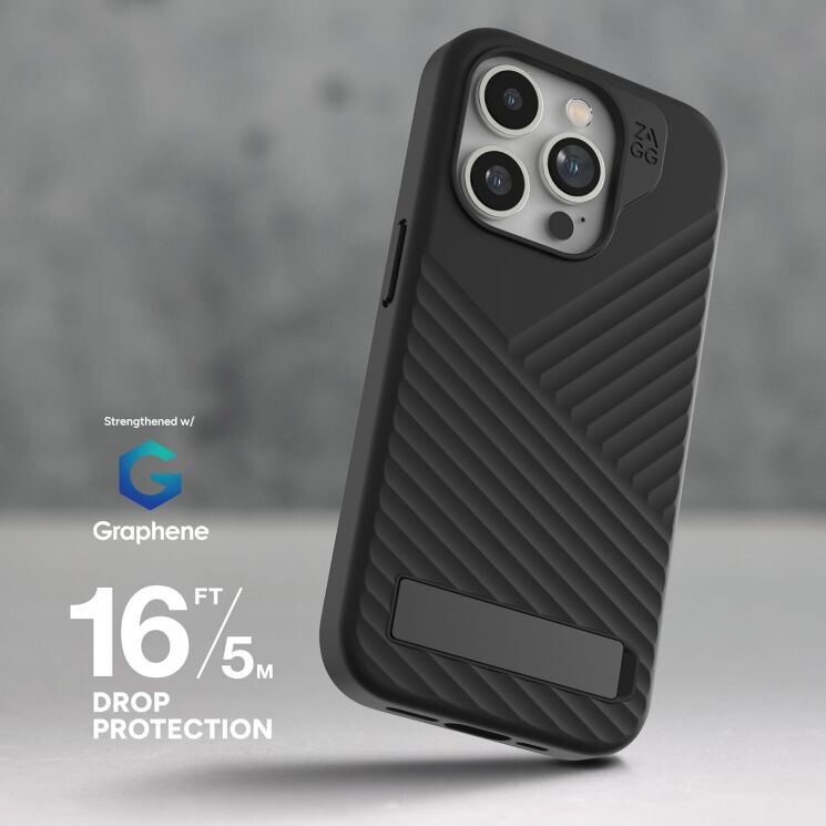 Захисний чохол Zagg Gear4 Denali Snap with Kickstand для Apple iPhone 15 Pro (702312348 / 702312718) - Black: фото 11 з 19