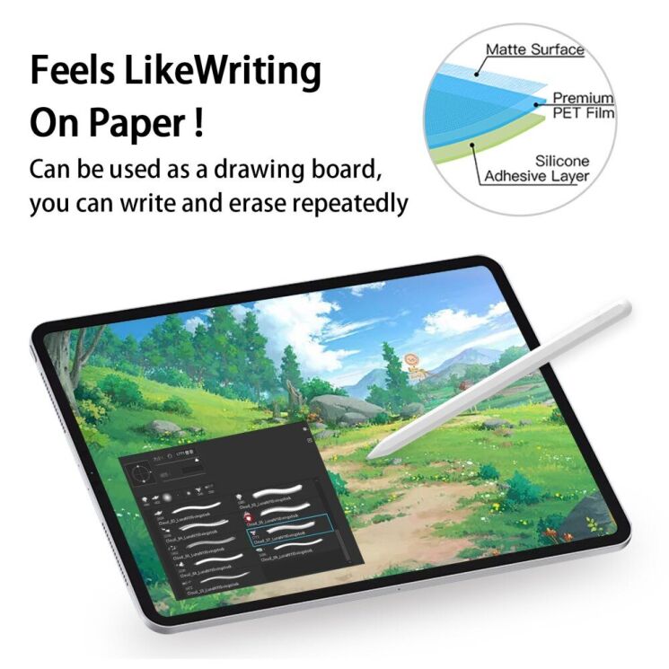 Антиблікова плівка Deexe Matte Film для Samsung Galaxy Tab S9 Plus / S10 Plus (X810/816/820/826): фото 4 з 10