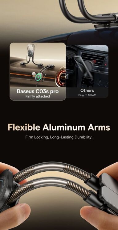 Автомобільний тримач з бездротовою зарядкою Baseus PrimeTrip C03s Pro (C0013B) - Cosmic Black: фото 11 з 16