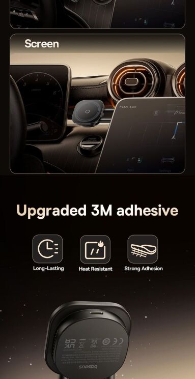 Автомобільний тримач з бездротовою зарядкою Baseus PrimeTrip C03s Pro (C0013B) - Cosmic Black: фото 9 з 16