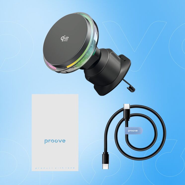 Автомобильный держатель с функцией беспроводной зарядки Proove Light Crystal Qi2.2 (25W) - Gray (982709H) Автомобильный держатель с функцией беспроводной зарядки Proove Light Crystal Qi2.2 (25W) - Gray: фото 11 из 11